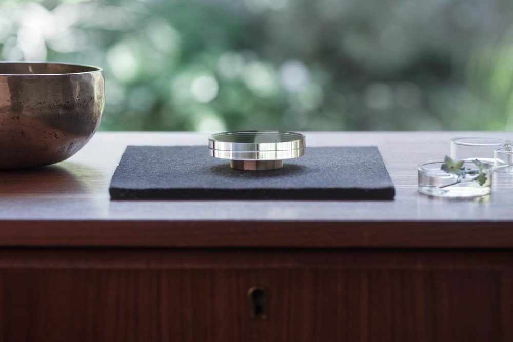 A palm-sized mini urn kept at home